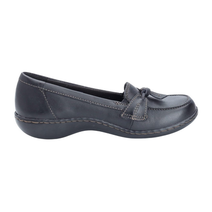 Clarks Women’s Ashland Bubble Slip-On Loafers Black | Comfortable Dress Shoes