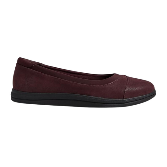 Clarks Women's Breeze Ayla Ballet Flat, Burgundy Synthetic