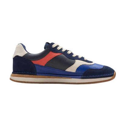 Clarks Mens Craftrun Tor Navy Leather Sneakers Comfort Shoes