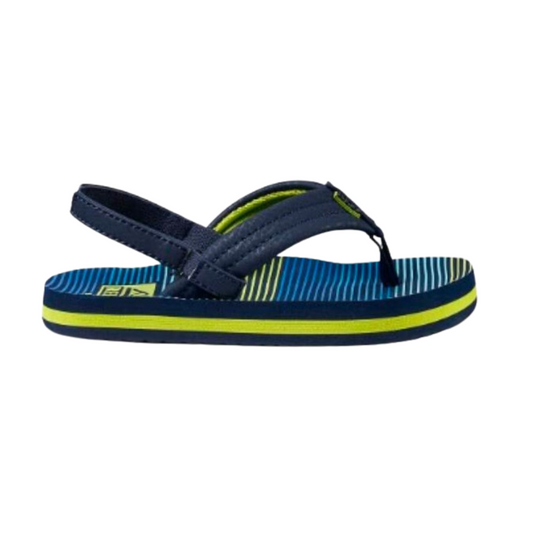 Reef Unisex-Child Little Ahi Flip-Flop, Aqua Green Stripe, Little Kid