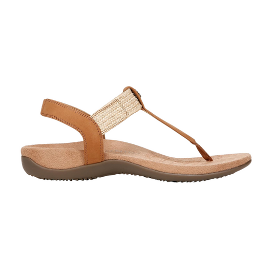 Vionic Women's Brea Heeled Sandal, Camel Nbck Leather