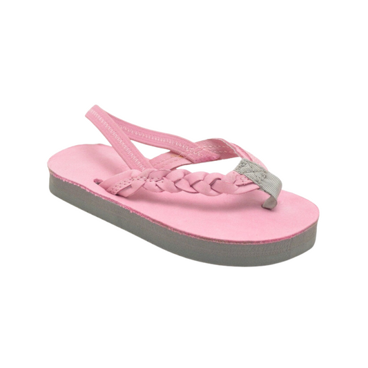 Rainbow Flirty Braidy Toddler & Kids Size Pink/Grey Sandals 101LTSFB