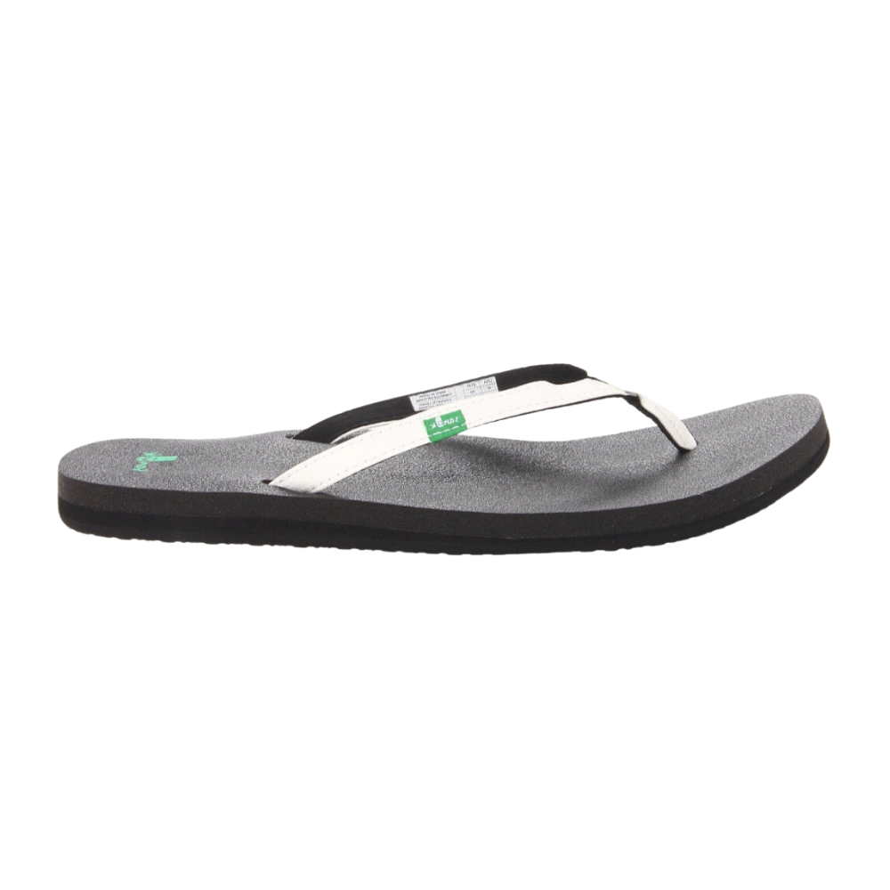 Sanuk Yoga Joy Women's Size Black/White Sandals Flip Flops SWS10275WHT