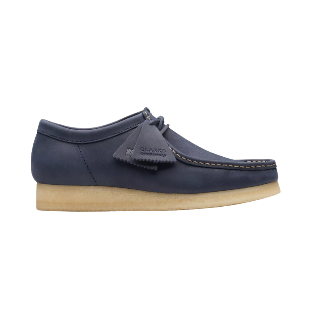 Clarks Wallabee 26174515 Mens Blue Leather Oxfords & Lace Ups Casual Shoes