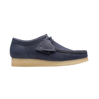 Clarks Wallabee 26174515 Mens Blue Leather Oxfords & Lace Ups Casual Shoes