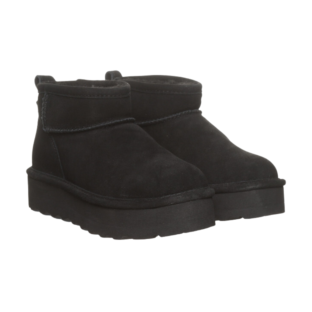 Bearpaw Women's Suede Retro Shorty Ankle Boot - Black