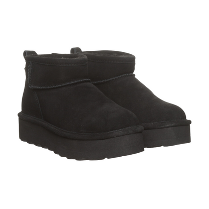 Bearpaw Women's Suede Retro Shorty Ankle Boot - Black