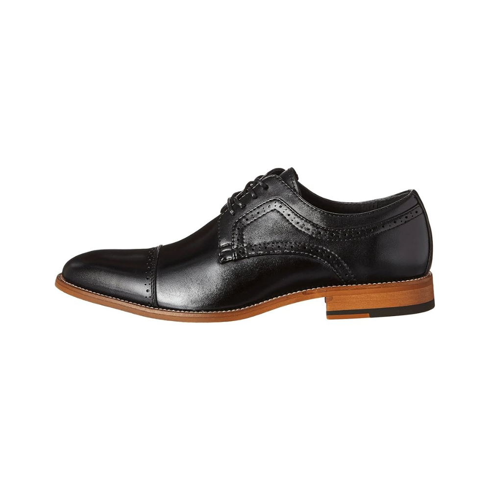 STACY ADAMS Men's Dickinson Cap-Toe Lace-up Oxford Leather Shoe Black