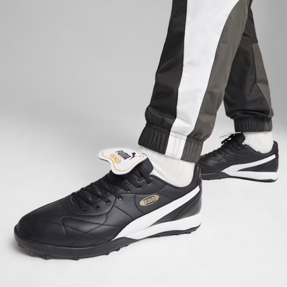 PUMA Men’s KING TOP Turf Training Soccer Shoe – Black/White