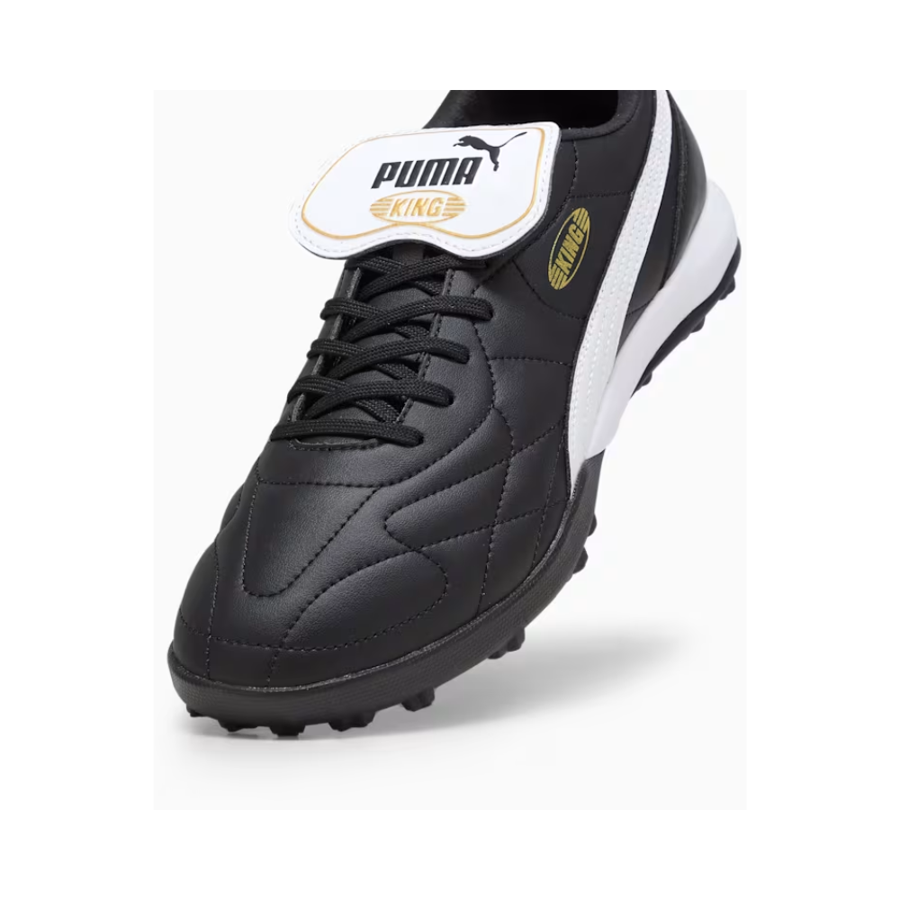PUMA Men’s KING TOP Turf Training Soccer Shoe – Black/White