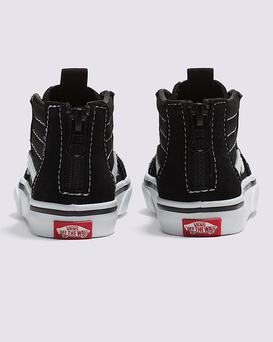 Vans Sk8 HI Zip Black/True White Toddler Shoes, 4.0