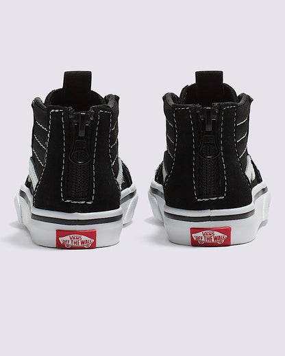 Vans Sk8 HI Zip Black/True White Toddler Shoes, 4.0