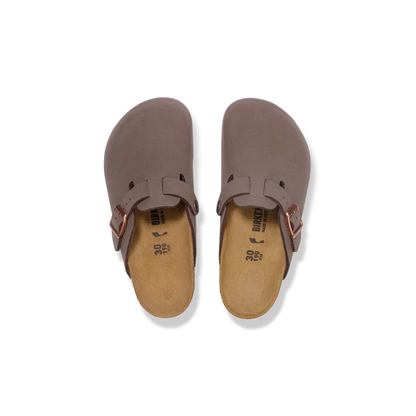 Birkenstock Kids Boston Birko-Flor Nubuck Clog Sandals - Mocca