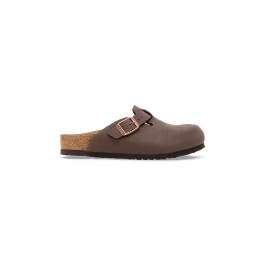 Birkenstock Kids Boston Birko-Flor Nubuck Clog Sandals - Mocca