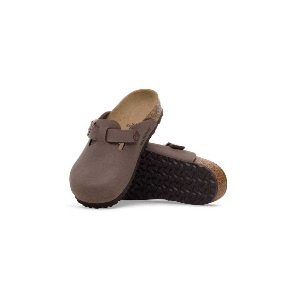 Birkenstock Kids Boston Birko-Flor Nubuck Clog Sandals - Mocca