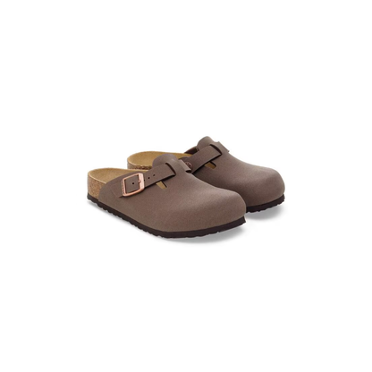Birkenstock Kids Boston Birko-Flor Nubuck Clog Sandals - Mocca