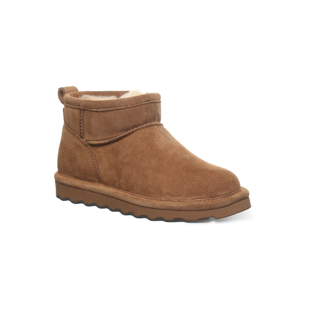 Bearpaw Shorty Youth Suede Boots Hickory Kids Ankle Winter Wool Lined