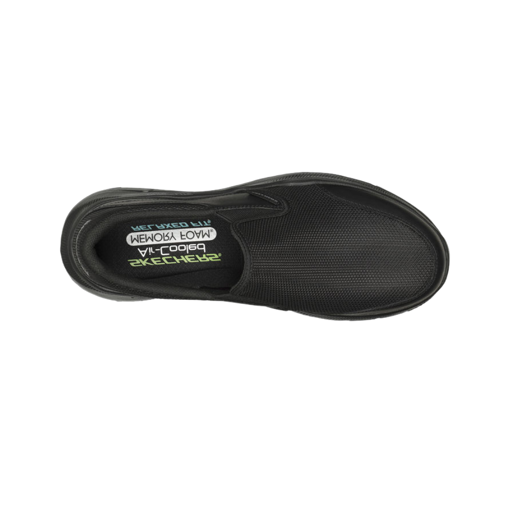 Skechers Men’s Relaxed Fit Equalizer 5.0 Persistable Shoes Black | Slip-On Memory Foam Sneakers