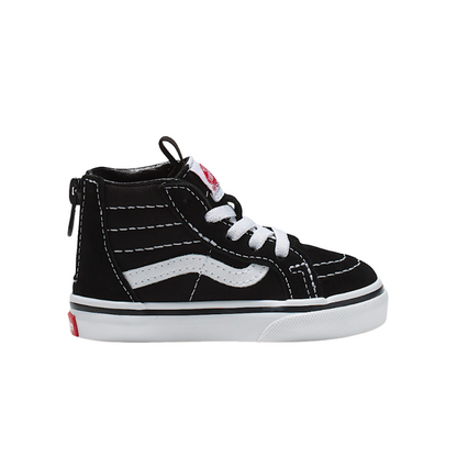 Vans Sk8 HI Zip Black/True White Toddler Shoes, 4.0