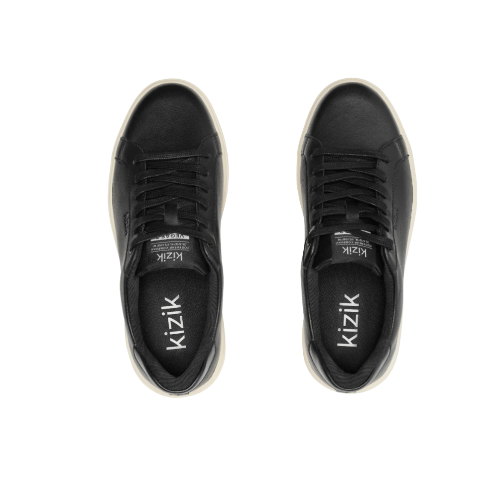 Kizik Women’s Vegas 2 – Hands-Free Leather Sneakers - Black Pristine
