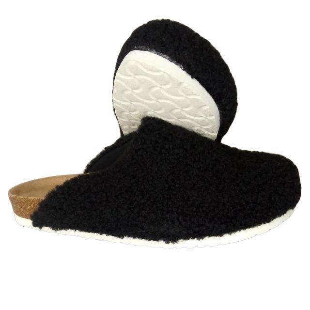 Universal Thread Bev Flat Slip On Shoes Black Fur