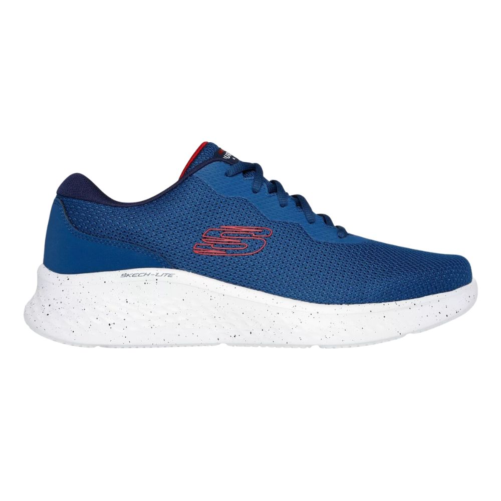 Skechers Shoes Men Memory Foam Sport Blue White Comfort Casual Walk Lite 232830