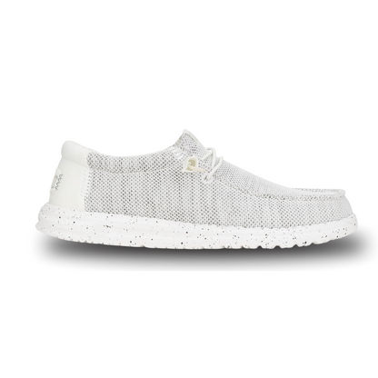 HEYDUDE Wally Stretch Sox Storm White, Men’s Shoes, Slip-on Loafers, Comfortable & Light-Weight
