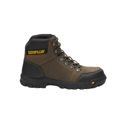 Caterpillar Leather Men's Outline Steel Toe Work Boot, Dark Gull Grey