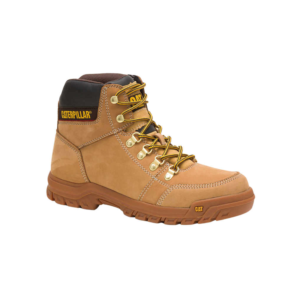 Caterpillar Men's Leather Outline Work Boot, Soft-Toe, Honey Reset