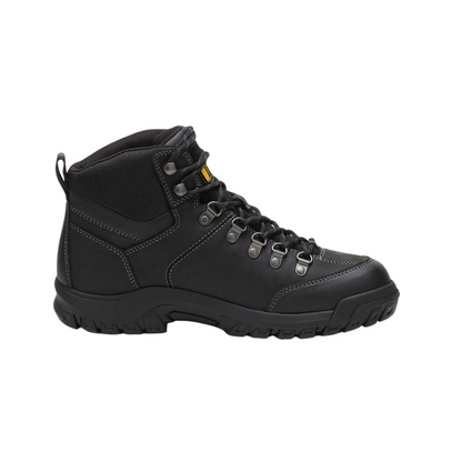 Caterpillar Men's Full Grain Leather Work Boot, Threshold Waterproof Work Boot, Black