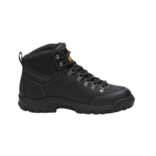 Caterpillar Men's Full Grain Leather Work Boot, Threshold Waterproof Work Boot, Black