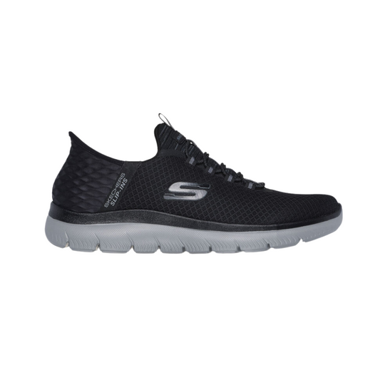 Skechers Men's Summits High Range Hands Free Slip-in Work Shoe, Black/Charcoal, Wide