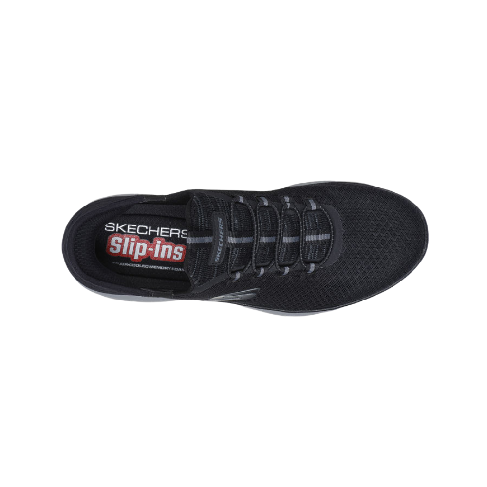 Skechers Men's Summits High Range Hands Free Slip-in Work Shoe, Black/Charcoal, Wide