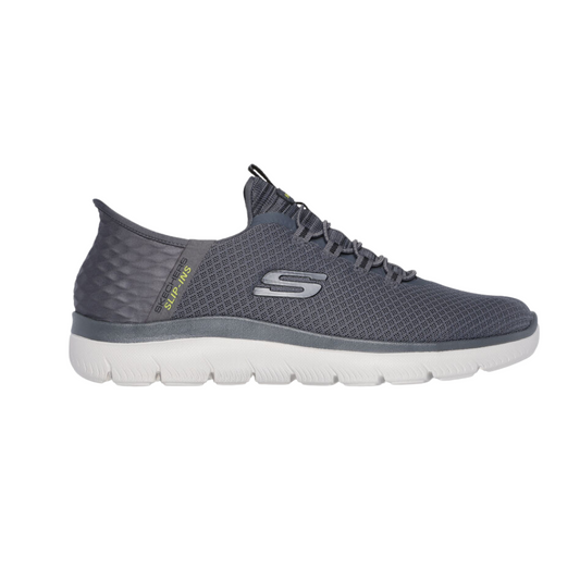 Skechers Men's Summits High Range Hands Free Slip-in Work Shoe, Charcoal, Medium