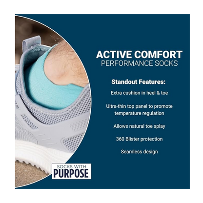 OS1st WIDE Wellness Performance Socks | No Show Black, White OS1-38541WX