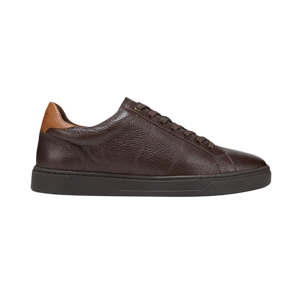 Vionic Lucas II - Men's Casual Comfort Leather Sneaker, Chocolate Ganache Brown, Wide