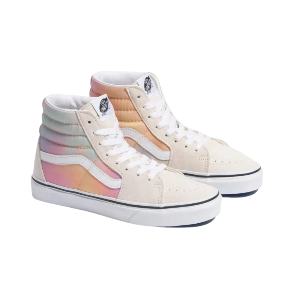 Vans Aura Shift Sk8 Hi Sneakers Men's Canvas Suede Skateboard High-Top Shoes, Multi/Tr White