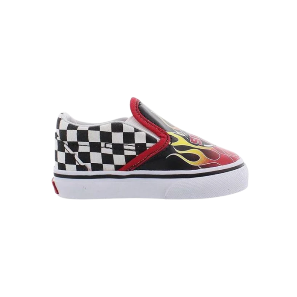 Vans Toddler Classic Slip-On Canvas Race Flame, 4.0 T