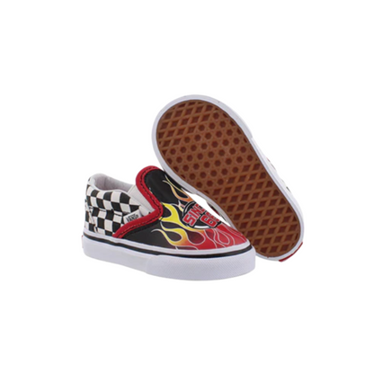 Vans Toddler Classic Slip-On Canvas Race Flame, 4.0 T