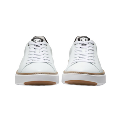 Cole Haan Men’s GrandPrø Topspin Luxurious Lightweight Leather Sneakers – Optic White, Wide