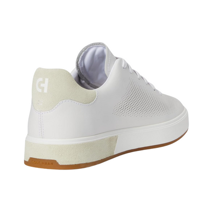 Cole Haan Grandpro Angleace Modern Lightweight Leather Sneakers, Optic White/Silver Birch, Med