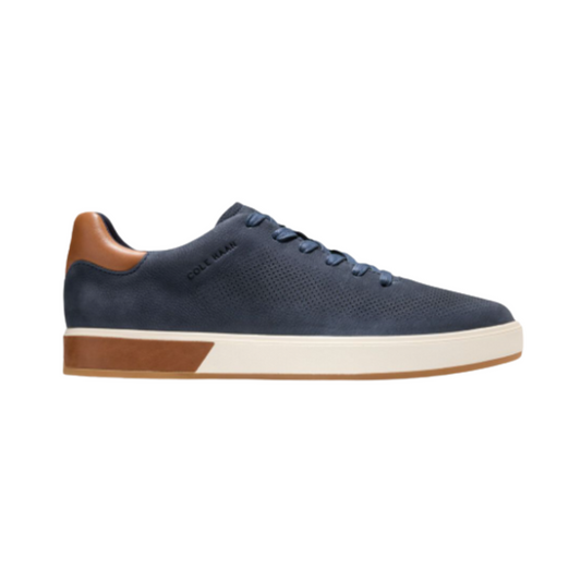 Cole Haan Grandpro Angleace Modern Lightweight Leather Sneakers, Navy Blazer-British Tan-Gum, Med