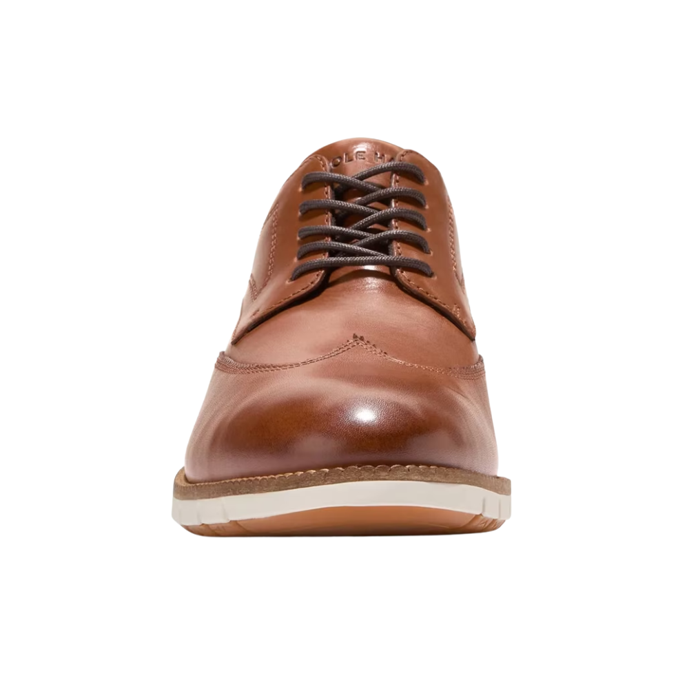 Cole Haan Grand FlexGrand 360 Wingtip Oxford Polished Leather, Lightweight, British Tan/Ivory, Med