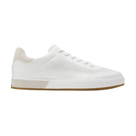 Cole Haan Grandpro Angleace Modern Lightweight Leather Sneakers, Optic White/Silver Birch, Med