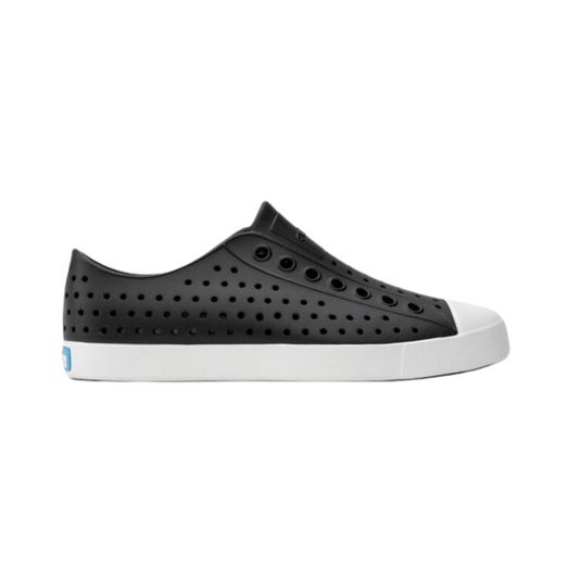 Native Shoes Jefferson Sugarlite – Lightweight, Breathable Unisex Adults Sneakers, Jiffy Black /Shell   White