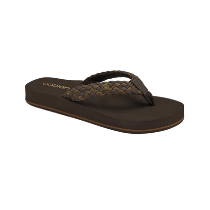 Cobian Women's Braided Bounce Arch Support Leather Sandals - Chocolate