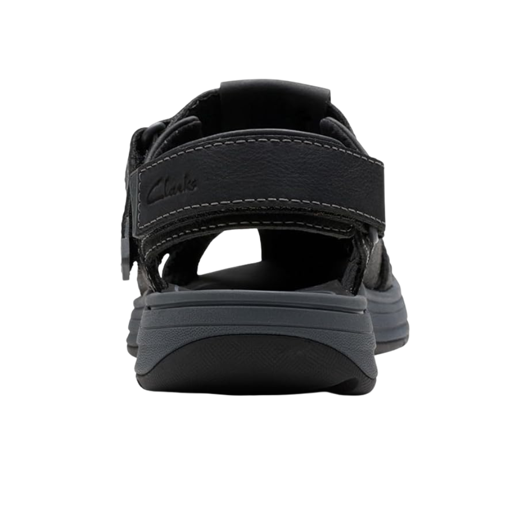 Clarks Men's Saltway Cove Black Leather Sandals CL-26176899