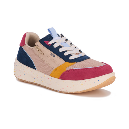 Drew Shoe Women's Orthotic Sneaker Happy - Multi Suede Combo 10839