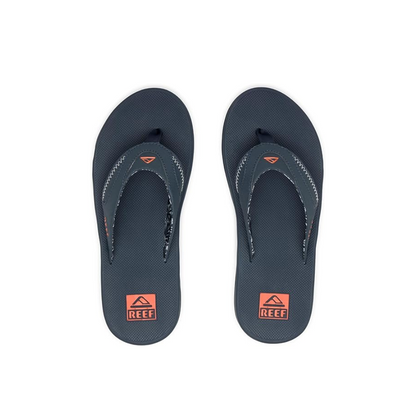 REEF Fanning Men's Bottle Opener Flip Flop Navy/Orange Tropic CJ6751