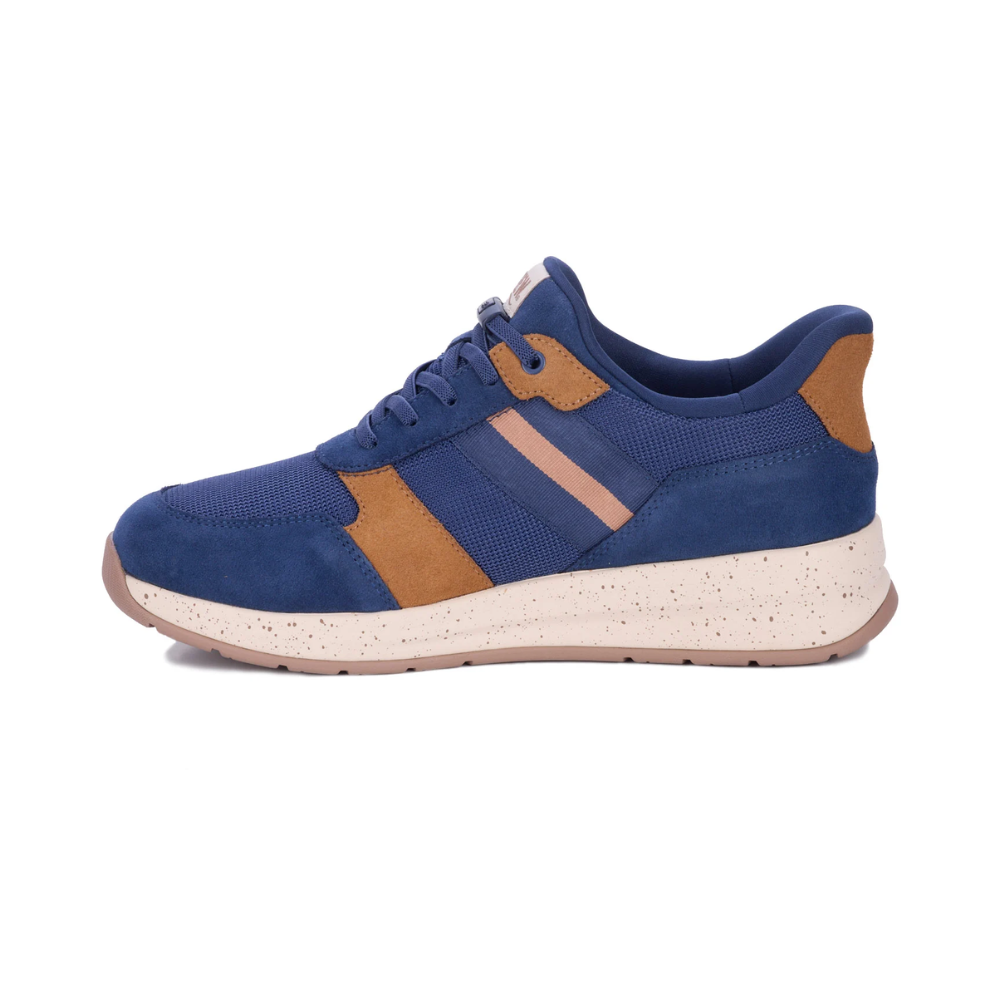 Drew Men’s Connor Orthotic Comfort Sneaker  Navy Suede Combo 40113
